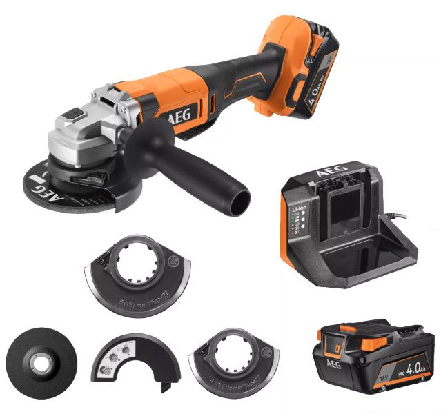 AEG BEWS 18-125X2-402B akkus sarokcsiszoló (2 x 4.0 Ah Li-ion akkuval) termék fő termékképe